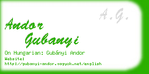 andor gubanyi business card